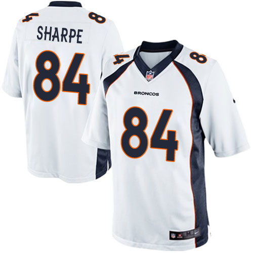 Men's Limited Shannon Sharpe Nike Jersey White Road - #84 NFL Denver Broncos